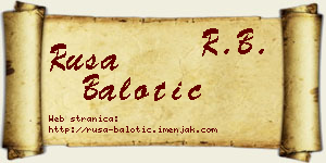 Rusa Balotić vizit kartica